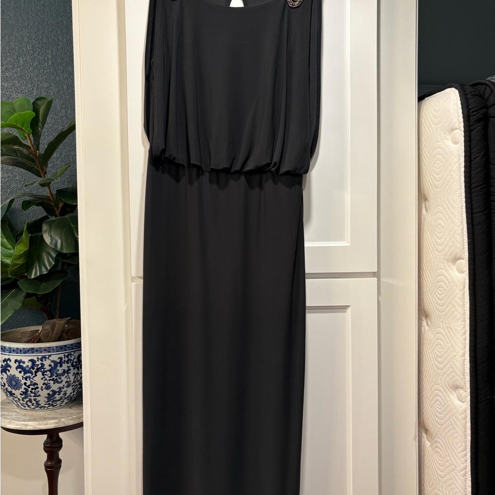 Xscape Black One Shoulder Cocktail Gown